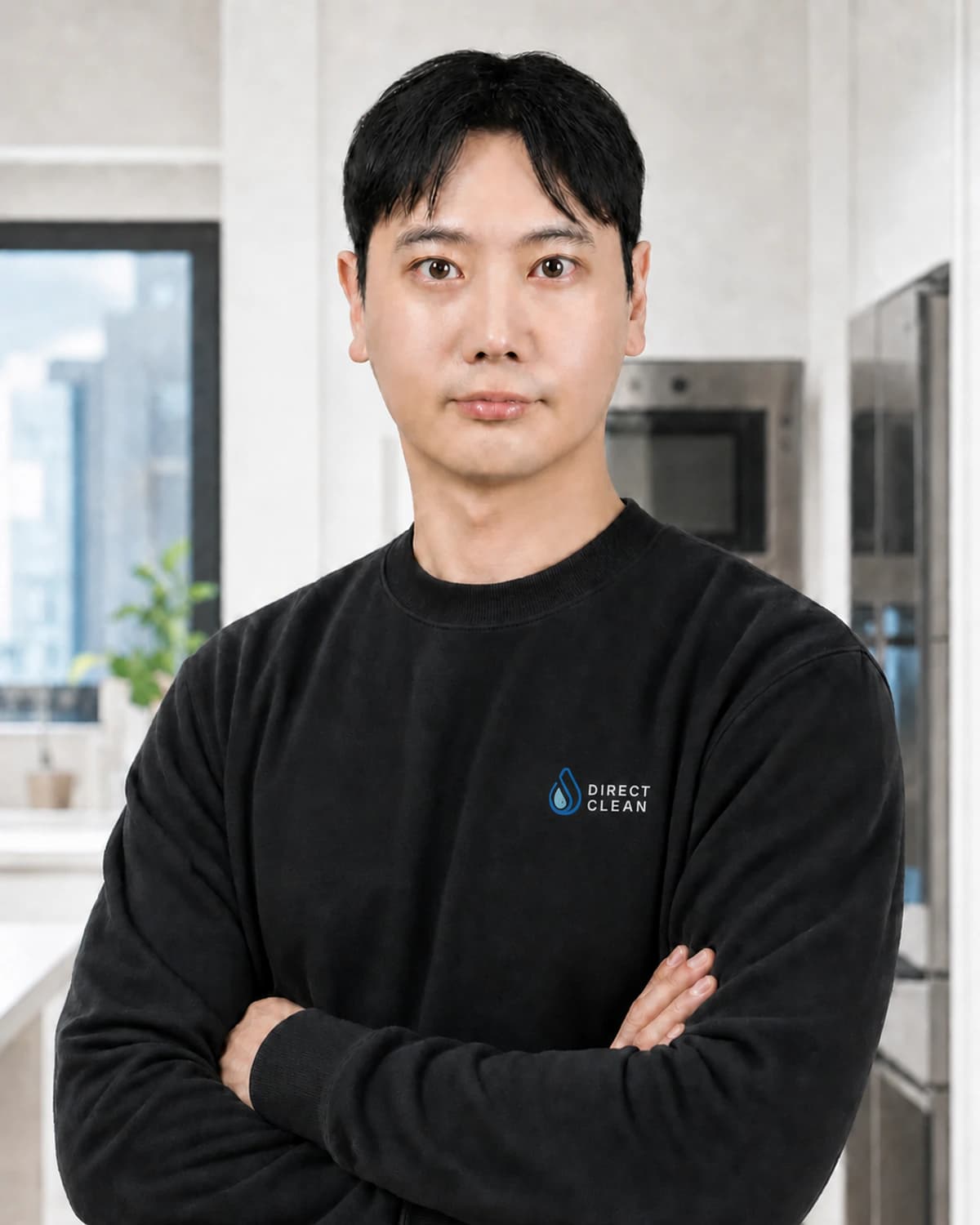 다이렉트클린 유니폼을 입고 현장에 선 윤수호 대표